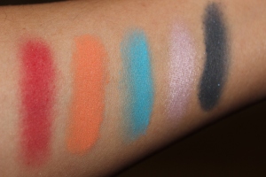 Top Row of My Inglot Palette